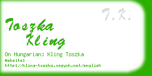 toszka kling business card